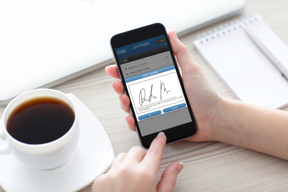screenshot of Generations Homecare System